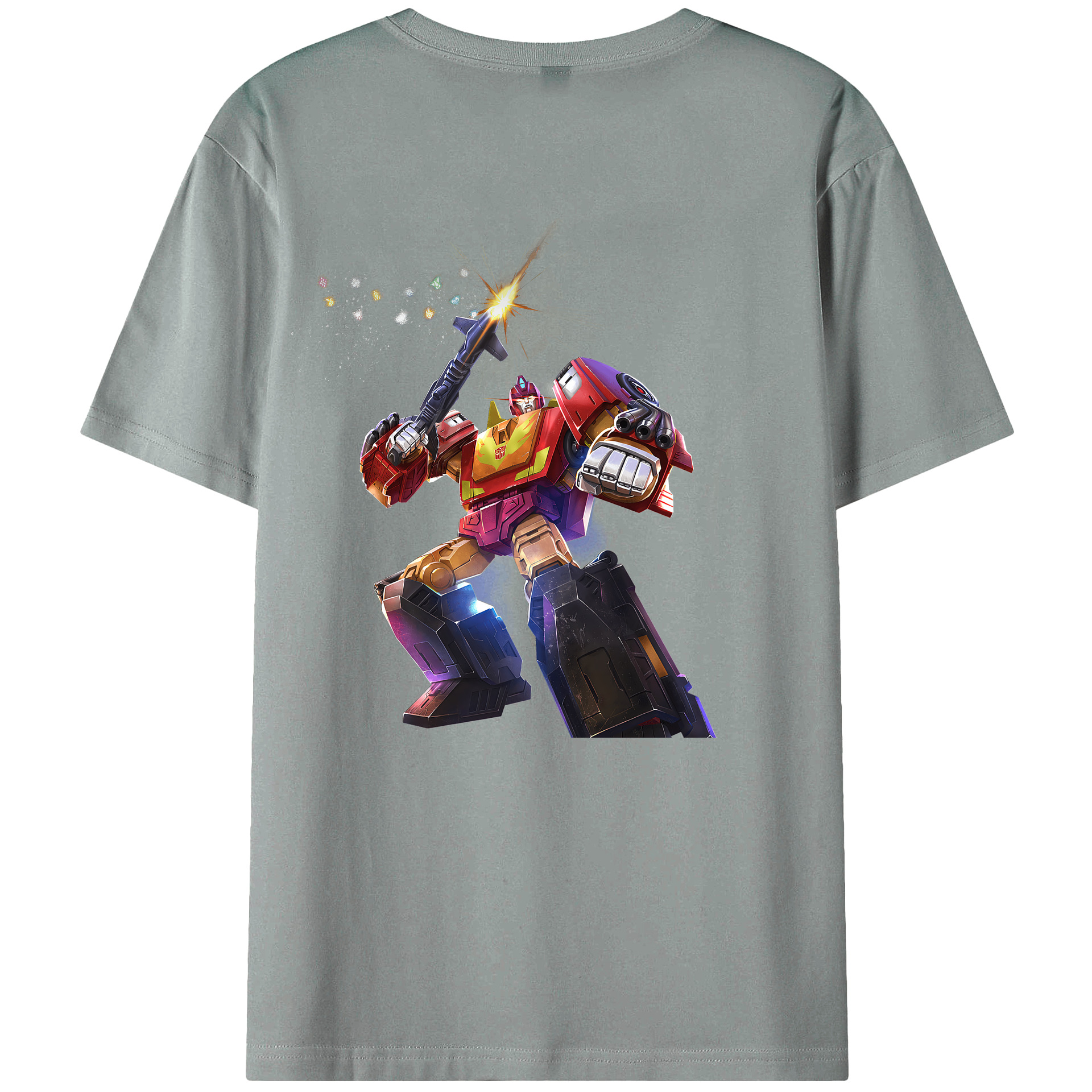 （画像用） Transformers トランスフォーマー 綿100％ メンズ半袖Tシャツ（バックプリント） 通気性